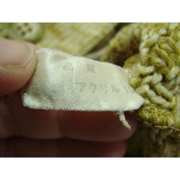 Vtg Sunbird LL Yellow Cable Knit Cardigan Sweater Size L Chest 48" Button Front - Picture 10 of 12